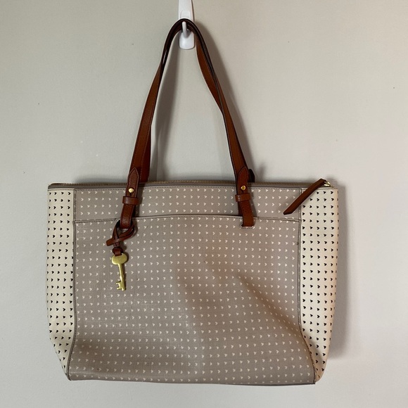 Fossil Rachel Hearts Leather Tote - Picture 1 of 6